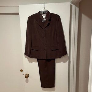 Women's  Brown Silk Pant Suit